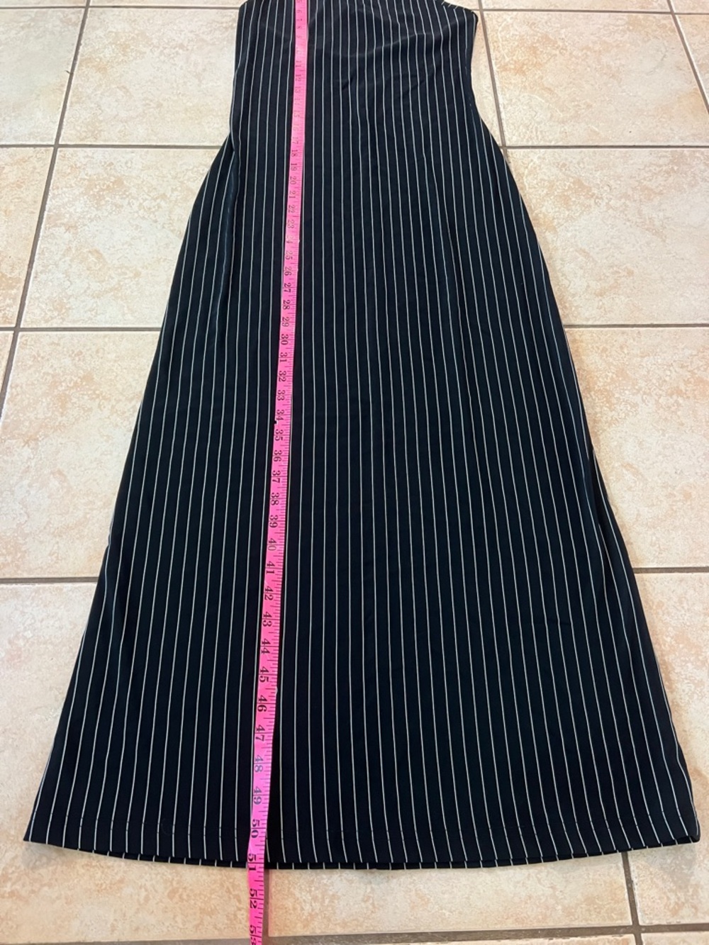 Vintage 90s City Triangles Black and‎ White Striped Maxi Dress, Sz Medium - Picture 6 of 8